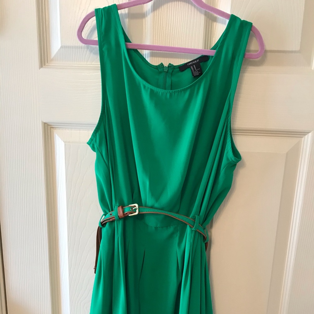 Bright green dress
